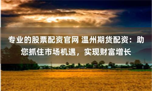 专业的股票配资官网 温州期货配资：助您抓住市场机遇，实现财富增长